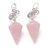 Natural Rose Quartz Pendants G-O194-06-2