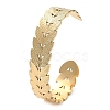 304 Stainless Steel Leafy Branch Cuff Bangle for Women BJEW-D061-06G-2