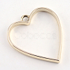 Rack Plating Alloy Heart Open Back Bezel Pendants LS-PALLOY-S047-12E-FF-2