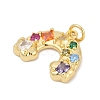 Brass Micro Pave Cubic Zirconia Pendants KK-U058-40G-2