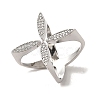 Brass Micro Pave Cubic Zirconia Rings RJEW-R141-01P-2