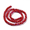 Electroplate Opaque Solid Color Glass Beads Strands EGLA-A044-P8mm-L22-2
