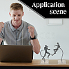 Assembled Rectangle PS Plastic Action Figure Display Stands with Adjustable Iron Support Arm ODIS-WH0100-12B-5