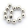 Tarnish Resistant 3.28 Feet Electroplate Stainless Steel Ball Chains X-CHS-L001-10mm-P-2