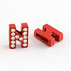 Mixed Color Zinc Alloy Grade A Rhinestone Letter Slide Charms ALRI-S130-N-2