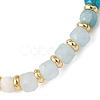Natural Lapis Lazuli & Aquamarine & Rainbow Moonstone & Apatite Beaded Stretch Bracelets BJEW-JB13485-02-4