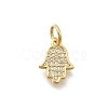 Brass Micro Pave Cubic Zirconia Pendants KK-D431-073A-G-1
