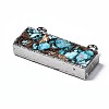 Assembled Natural Bronzite & Synthetic Turquoise & Imperial Jasper Pendants Links G-N330-033-3