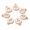 Light Gold Plated Alloy Enamel Pendants ENAM-R136-18A-2