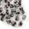 Handmade Luminous Inner Flower Lampwork Beads LAMP-R129-12mm-10-1