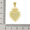 Heart Rack Plating Brass Micro Pave Cubic Zirconia Pendants KK-Z074-56G-3