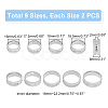 18Pcs 9 Size 201 Stainless Steel Grooved Finger Ring for Men Women STAS-UN0045-60A-P-3