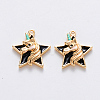 Brass Enamel Pendants KK-T049-024G-02-NF-1
