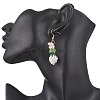 Flower 304 Stainless Steel Glass Seed Beads Dangle Earrings EJEW-MZ00470-5