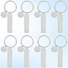 20Pcs 201 Stainless Steel Blank Pendant Keychain KEYC-SC0001-62C-6