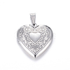 Non-Tarnish 316 Stainless Steel Locket Pendants X-STAS-N0016-03P-1