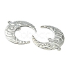 Tibetan Style Hammered Metal Crescent Moon Links connectors for Dangle Charms X-EA291Y-2