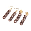 Chunky Acrylic Curb Chain Long Drop Earrings EJEW-JE04772-04-1