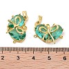 Real 18K Gold Plated Brass Glass Pendants KK-R161-02G-07-3