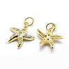 Brass Micro Pave Grade AAA Cubic Zirconia Pendants ZIRC-P072-06G-NR-2