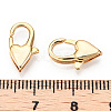 Brass Heart Lobster Claw Clasps X-KK-N254-14G-3