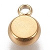 Ion Plating(IP) 304 Stainless Steel Pendant Cabochon Settings X-STAS-K202-03A-G-2