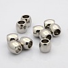 Tarnish Resistant Barrel 304 Stainless Steel European Beads STAS-N020-05-2