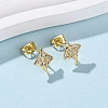 Brass Micro Pave Clear Cubic Zirconia Stud Earrings LS-EJEW-D328-04G-01-2