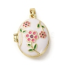 Brass Enamel Locket Pendants KK-F912-05B-G-2