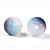 Frosted Baking Paint Crackle Glass Beads with Glitter Powder DGLA-T004-01J-2