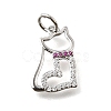 Brass Micro Pave Cubic Zirconia Pendants KK-V007-005P-01-1