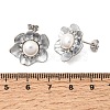Brass Micro Pave Cubic Zirconia Enamel Stud Earrings CU-CBABA66-12B-P-5