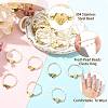 Natural Freshwater Pearl & 304 Stainless Steel Bead Finger Rings RJEW-FS00001-23-2