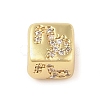 Brass Micro Pave Clear Cubic Zirconia European Beads KK-K368-01G-10-1
