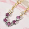 Brass Micro Pave Cubic Zirconia Link Chain Bracelets for Women BJEW-C156-04C-01GP-3