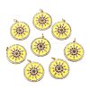 Brass Micro Pave Colorful Cubic Zirconia Pendants ZIRC-A020-12G-2