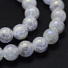 Electroplated Natural Crackle Quartz Crystal Beads Strands G-K285-08-6mm-3