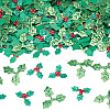 400Pcs 2 Styles Cloth Red Berry Leaf FIND-SC0012-19-1