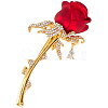 Rhinestones Rose Lapel Pin JEWB-WH0026-24-1