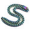 Ion Plating(IP) 304 Stainless Steel Cuban Link Chain Necklaces for Men NJEW-B116-01RC-2