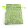 Polyester Imitation Burlap Packing Pouches Drawstring Bags X-ABAG-R005-9x7-02-1