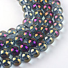 Electroplate Glass Beads Strands EGLA-Q062-8mm-A03-1
