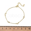 Brass Micro Pave Clear Cubic Zirconia Moon Star Link Chain Bracelets KK-CBA6980-28G-5