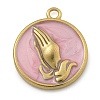 304 Stainless Steel Enamel Pendants STAS-M084-09G-04-1