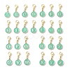 26Pcs Flat Round with Letter A~Z Alloy Enamel Pendant Decorations HJEW-JM02562-1