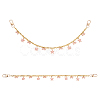 2Pcs Alloy Enamel Pink Bowknot Tassel 304 Stainless Steel Cable Chain Bag Decorative Chains AJEW-BBC0001-04-7