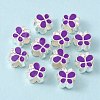 Alloy Enamel Butterfly Large Hole European Beads MPDL-R036-47E-3