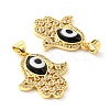 Brass Cubic Zirconia Pendants KK-K338-01G-07-3