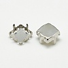 Non-Tarnish 201 Stainless Steel Sew on Prong Settings STAS-T032-08-10mm-2