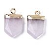 Natural Rose Quartz Pointed Pendants X-G-N326-34K-2